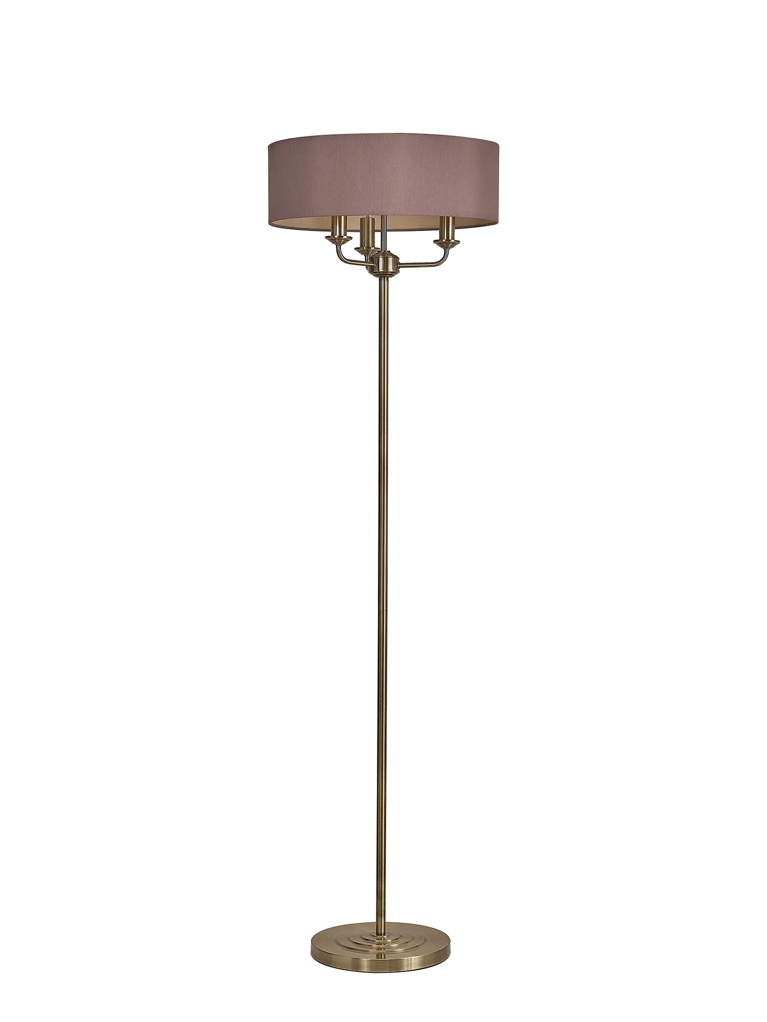 Banyan 45cm 3 Light Floor Lamp Antique Brass, Taupe DK0906  Deco Banyan AB TA